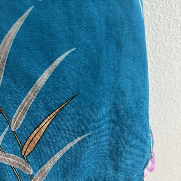 VTG Fast Breakers Cotton Hawaiian Shirt Irises Mens Large Resort Wear USA Made - Picture 14 of 15